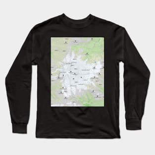 Russian Heights: Elbrus Contour Lines Long Sleeve T-Shirt